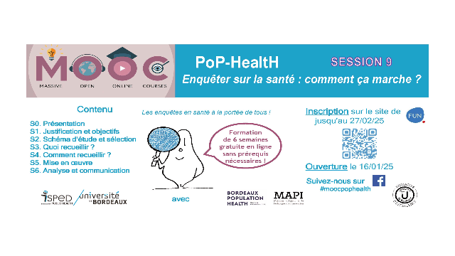 Découvrez le MOOC PoP-Health « Enquêter sur la santé : comment ça marche ? »